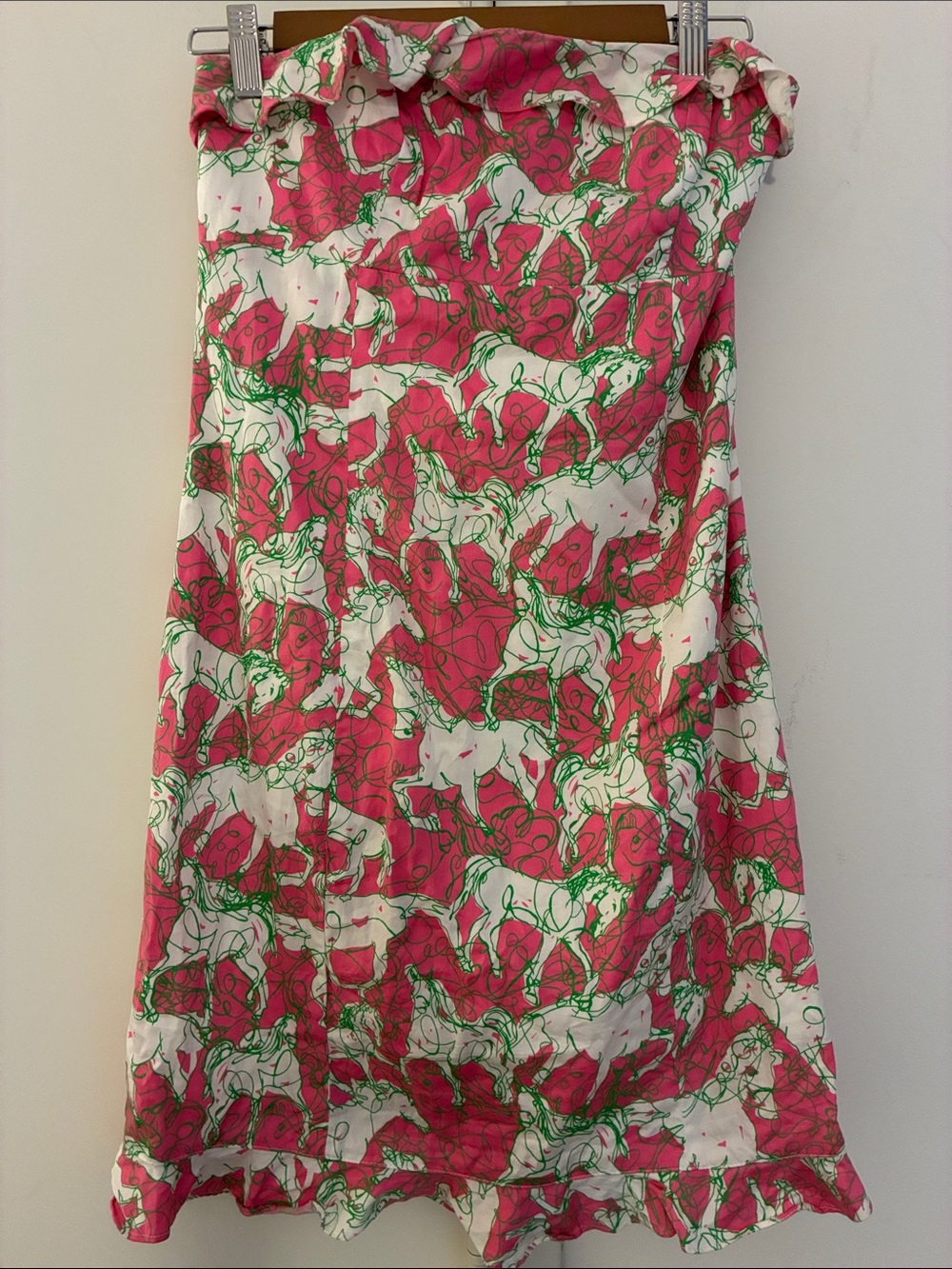 Lilly Pulitzer HOT TO TROT Pink, White & Green Horse-Print Mini Dress 4